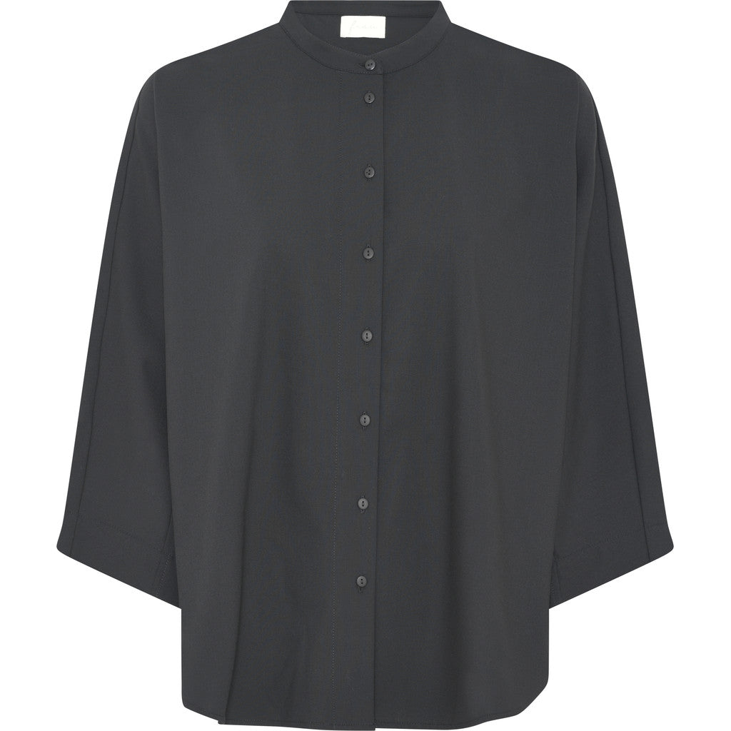 FRAU Seoul kort light uld skjorte Shirt Black