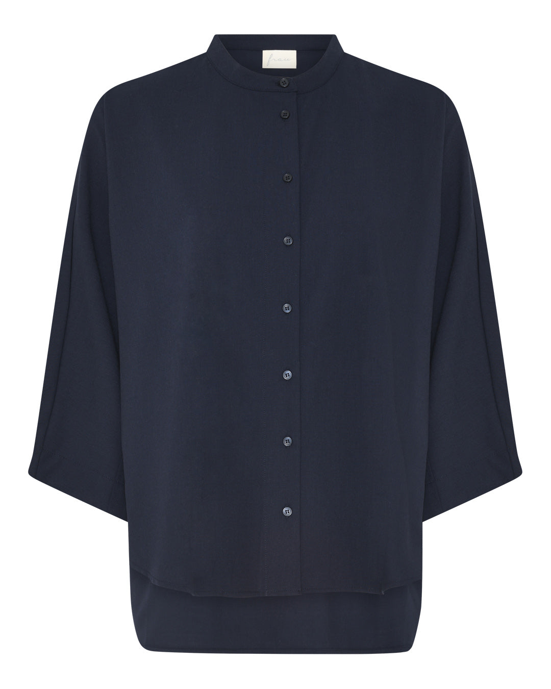 FRAU Seoul kort light uld skjorte Shirt Dark Navy