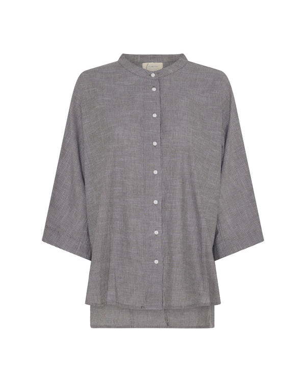 FRAU Seoul kort skjorte Shirt Coffee Quartz Stripe