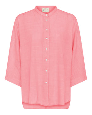 FRAU Seoul kort skjorte Shirt Hot Coral Stripe