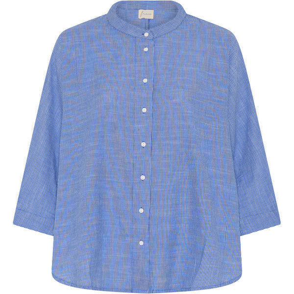 FRAU Seoul kort skjorte Shirt Medium Blue Stripe