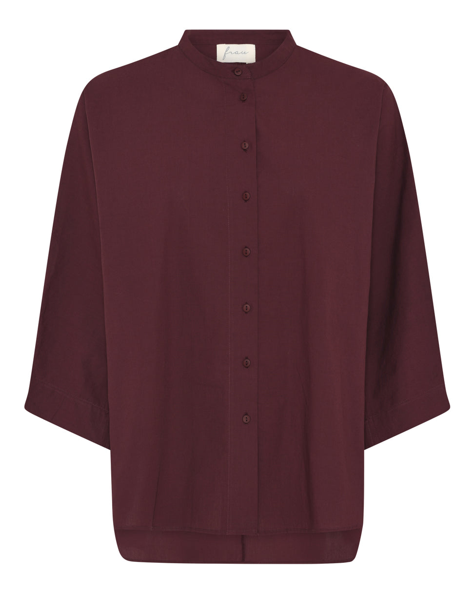 FRAU Seoul kort skjorte Shirt Red Mahogany