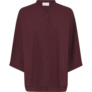 FRAU Seoul kort skjorte Shirt Red Mahogany