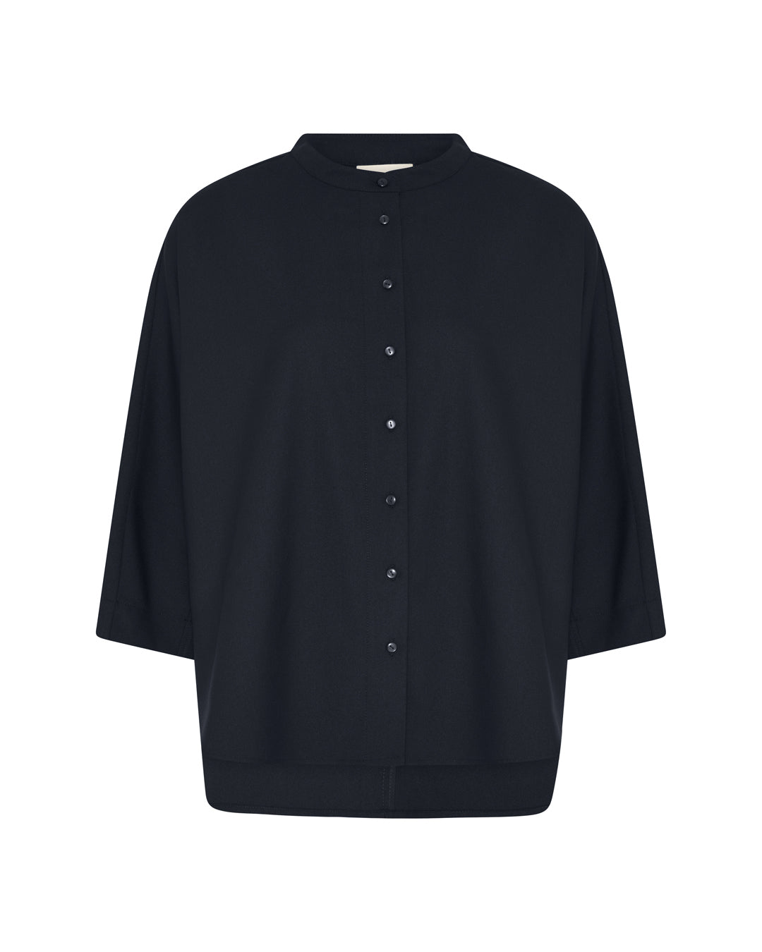 FRAU Seoul kort uld skjorte Shirt Dark Navy