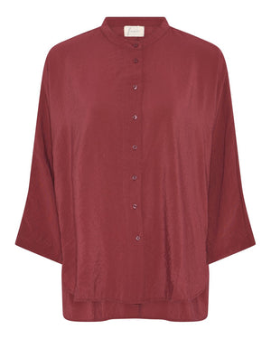 FRAU Seoul kort viskose skjorte Shirt Rose Brown