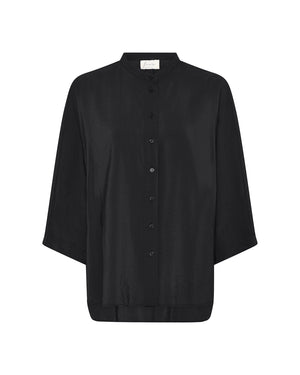 FRAU Seoul kort viskose skjorte Shirt Black