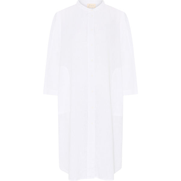 FRAU Seoul lang hør skjorte Long shirt Bright White