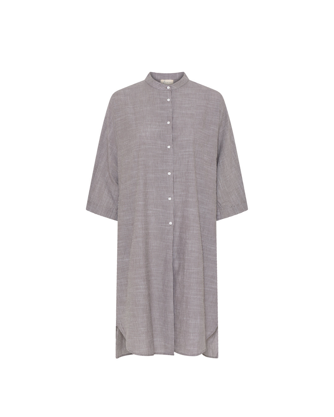 FRAU Seoul lang skjorte Long shirt Coffee Quartz Stripe