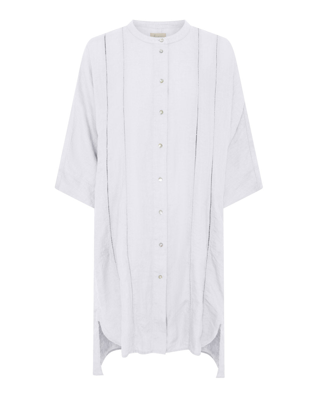 FRAU Seoul lang skjorte i 100% hør Shirt Bright White