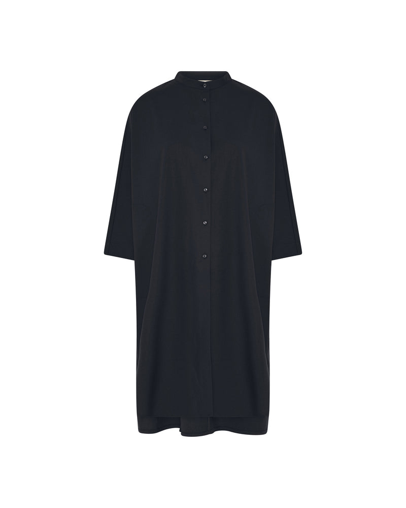 FRAU Seoul lang uldskjorte Long shirt Dark Navy