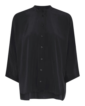 FRAU Seoul short silk crepe shirt Shirt Black