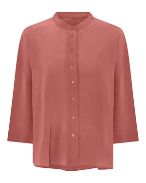 FRAU Seoul short silk crepe shirt Shirt Canyon Rose