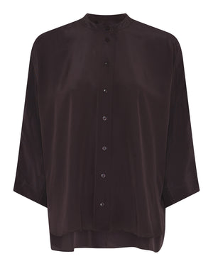 FRAU Seoul short silk crepe shirt Shirt Chocolate Torte