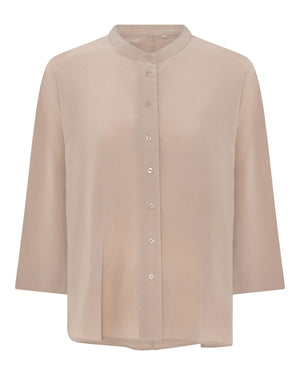 FRAU Seoul short silk crepe shirt Shirt Stucco