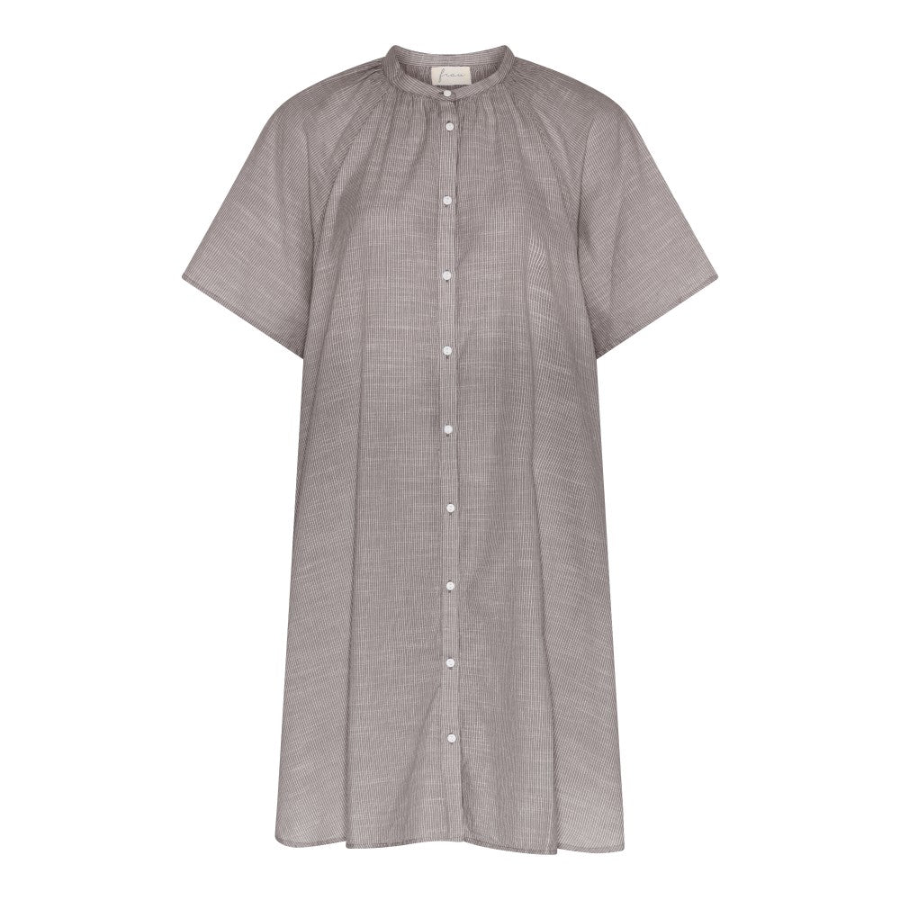 FRAU Siena kortærmet kjole Dress Coffee Quartz Stripe