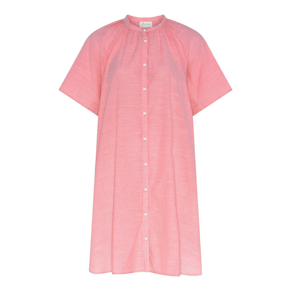 FRAU Siena kortærmet kjole Dress Hot Coral Stripe