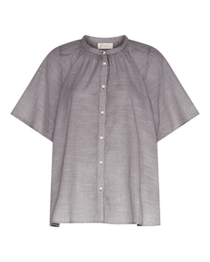 FRAU Siena kortærmet skjorte Shirt Coffee Quartz Stripe