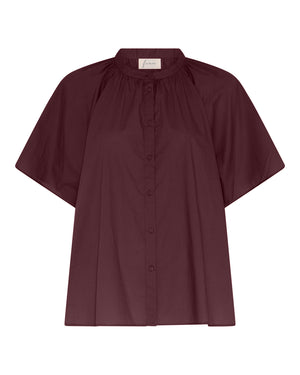 FRAU Siena kortærmet skjorte Shirt Red Mahogany