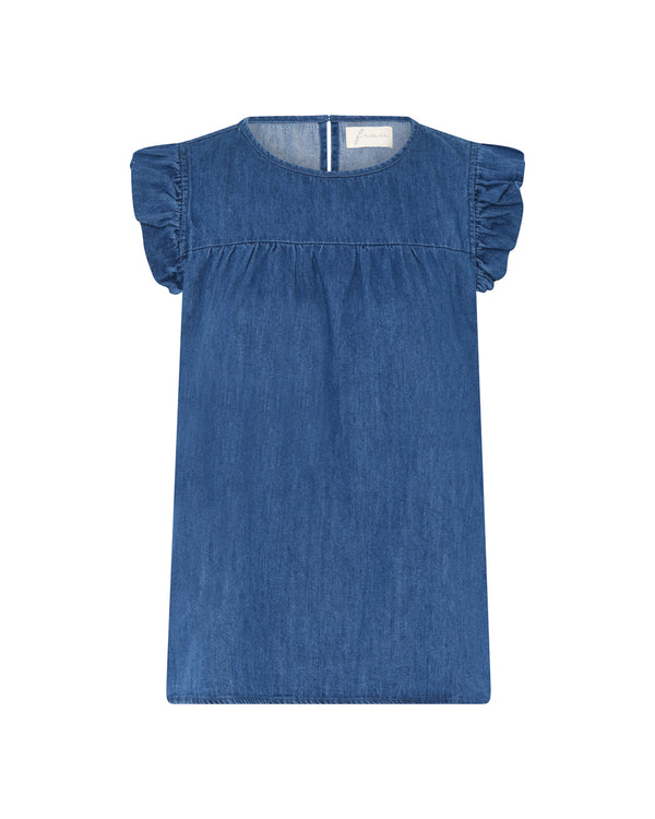 FRAU Stockholm denim top Top Clear blue denim