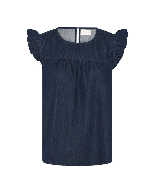 FRAU Stockholm denim top Top Dark blue denim