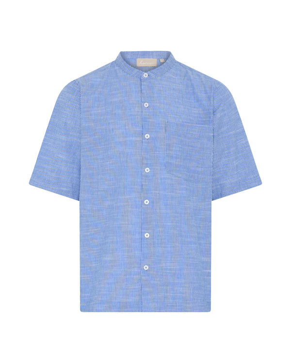 HERRN Suva kortærmet herre skjorte Shirt Medium Blue Stripe