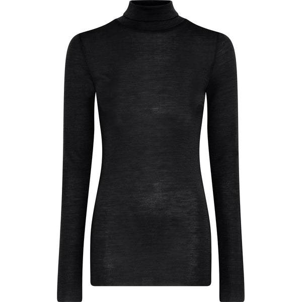 FRAU Tirana wool ls roll neck top Top Black