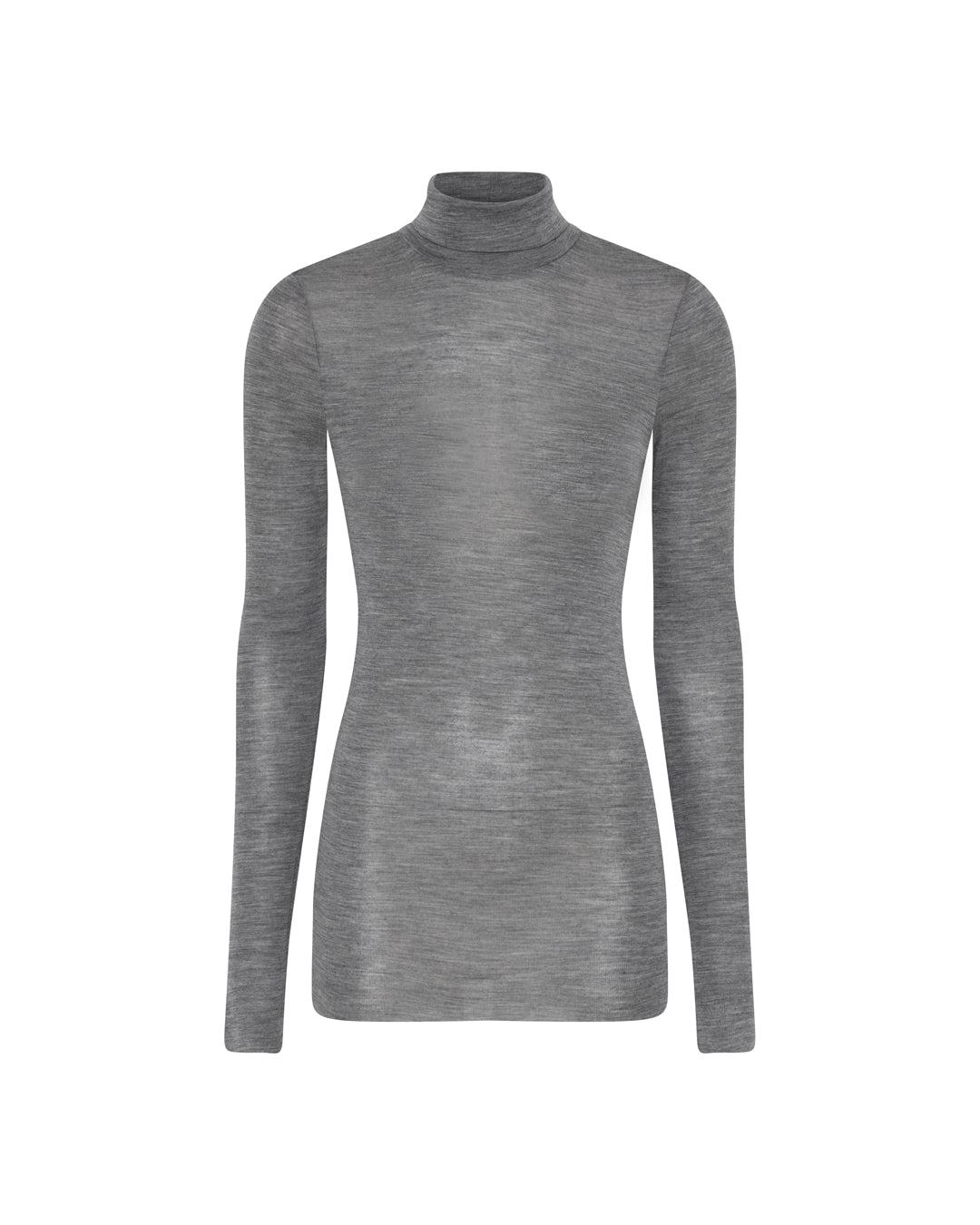 FRAU Tirana wool ls roll neck top Top Dark grey melange