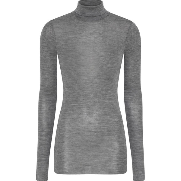 FRAU Tirana wool ls roll neck top Top Dark grey melange