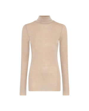 FRAU Tirana wool ls roll neck top Top Oxford Tan