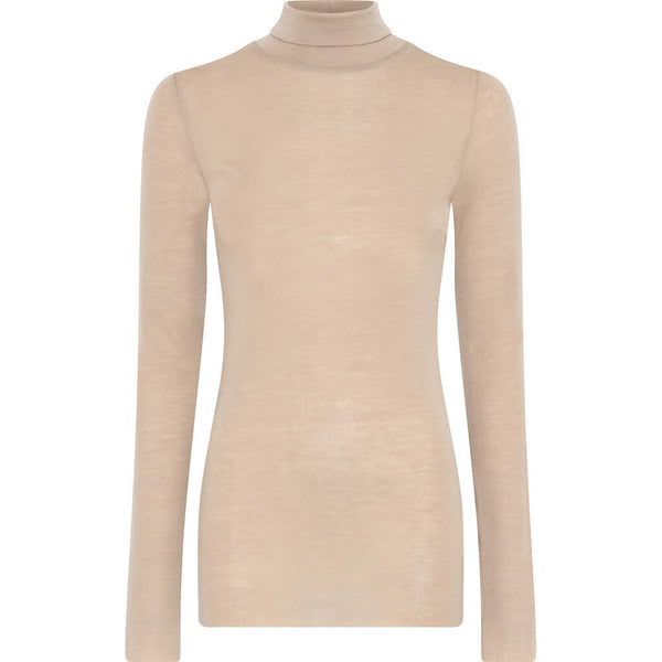 FRAU Tirana wool ls roll neck top Top Oxford Tan