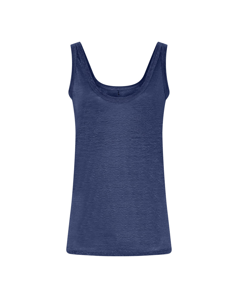 FRAU Toronto hør tank top Top Deep Cobolt