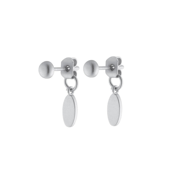 FRAU 1-Oval sølv ørestikker Earring Original silver