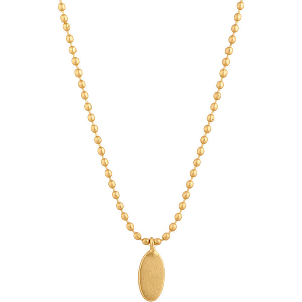 FRAU Oval guld halskæde Necklace Matt Gold 18 K
