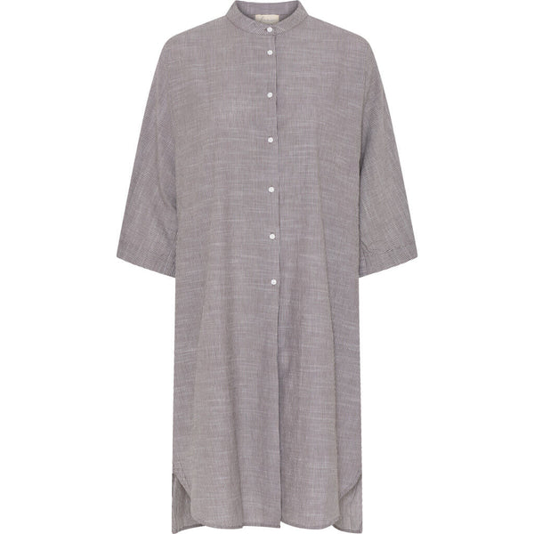 FRAU Seoul lang skjorte Long shirt Coffee Quartz Stripe